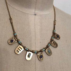 Egyptian inspired necklace.  17” long